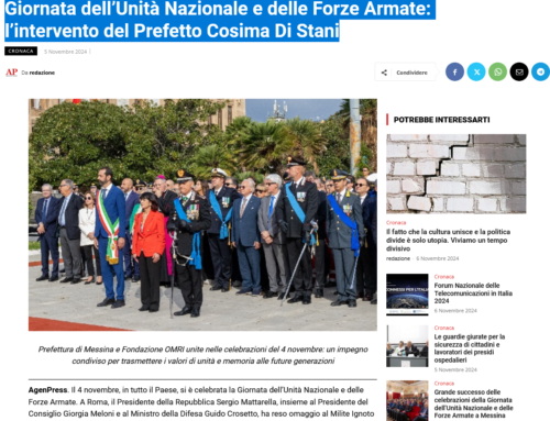 Giornata dell’Unità Nazionale e delle Forze Armate: l’intervento del Prefetto Cosima Di Stani