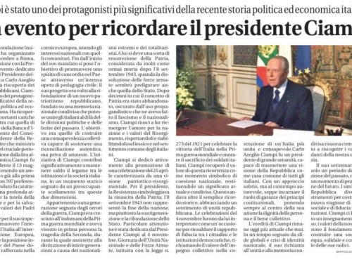 La Provincia – Un Evento per ricordare il presidente Ciampi