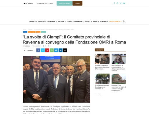 Buonasera24 – “La svolta di Ciampi”: La Puglia protagonista al convegno della Fondazione OMRI a Roma